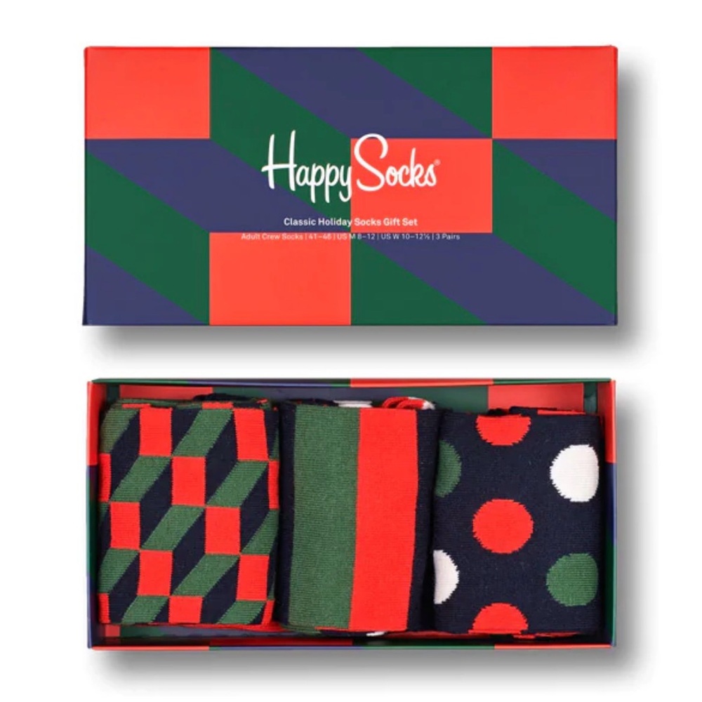 Happy Socks Combed Cotton Crew Gift Box 3 Pairs